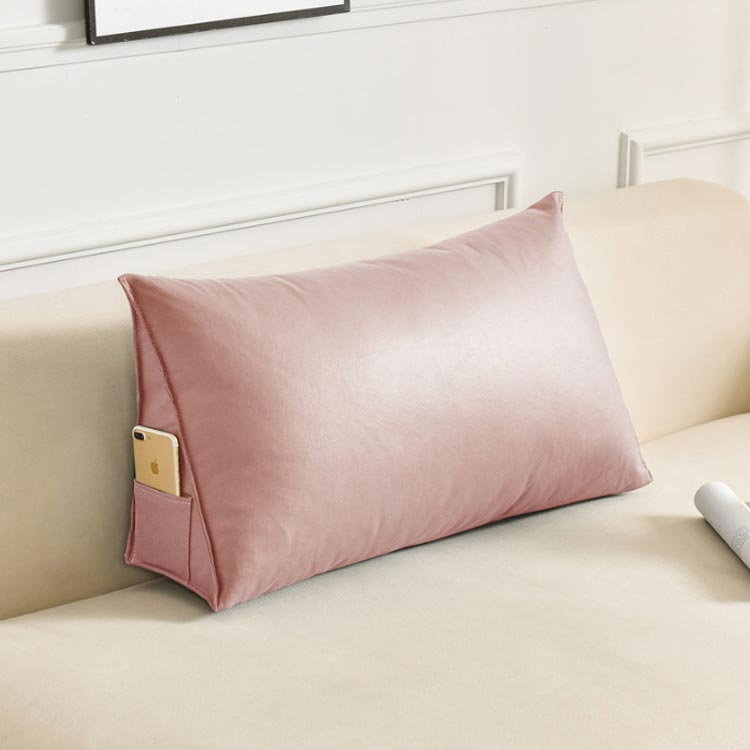 背もたれクッション レザー調 ベッドクッション 三角 ソファー 三角クッション ベッド ごろ寝 高反発 カバー 合皮 スマホ 用 寝ながら うつ伏せ 枕 背もたれクッション 腰 腰枕 クッション 読書 洗える 洗濯可 背中 PU 革 レザー 高級感