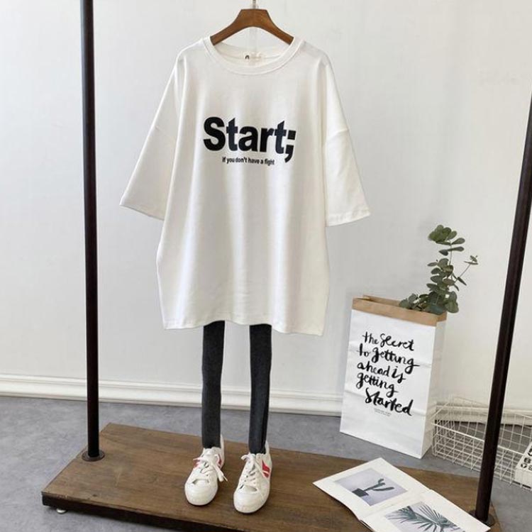授乳Tシャツ 半袖 授乳服 トップス ロンT 半袖Tシャツ ロング丈 便利 インナー ロ...
