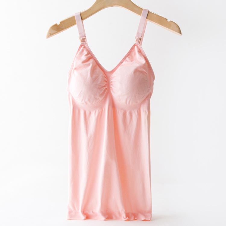 セレクトストア 安心堂のL パッド入り マタニティキャミソール 下着 授乳キャミ 【送料無料】授乳 キャミ かわいい 授乳ブラ 授乳キャミソール マタニティ フロントオープン 授乳服 おしゃれ 無地 キャミソール タンクトップ 授乳インナー M｜アングル2
