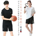 【ユニセックス】上下セット スポーツウェア メンズ レディース ジュニア 半袖Tシャツ&ショートパンツ セットアップ 吸汗速乾 通気性 夏用 ゆったり ルームウ...