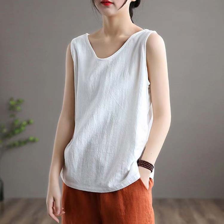ブラウス タンクトップ タンクトップ ナチュラル 麻 おしゃれ インナー リネン サマータンク レディース トップス 綿 ゆったり 夏 大きいサイズ シンプル コットン タンクトップ 重ね着 綿麻風 無地 着痩せ 涼感