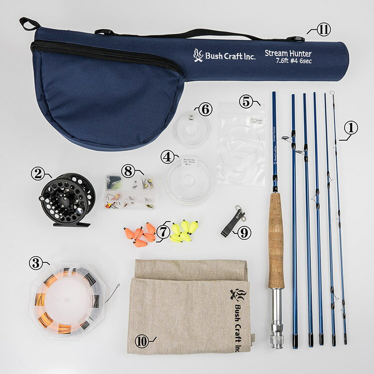 (ポイント5倍)Bush Craft inc. フライフィッシング・スターティングセット764-6 (4573350728833)ブッシュクラフト 父の日 プレゼント フライフィッシング パックロッド 渓流釣り 管釣り 初心者 中級者向け セレクト雑貨ムー