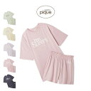ジェラートピケ gelato pique カラフルレーヨンロゴBIGTシャツ&ショートパンツセット pwct251274 ジェラピケ 上下セット ルームウェア ...