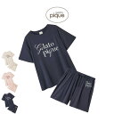 ジェラートピケ gelato pique 接触冷感 レーヨンロゴTシャツ&ショートパンツセット pwct252243set pwcp252245 ジェラピケ パ...