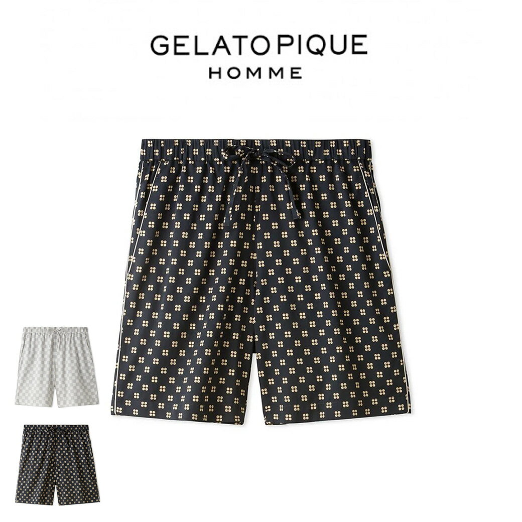 GELATO PIQUE HOMME ジェラートピケ オム クッキー総柄ハーフパンツ phfp242902 メンズ ボトムス 部屋着 ルームウェア パジャマ ゆったり ギフト プレゼントにおすすめ 2024夏 セレクト雑貨ムー