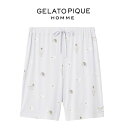 ジェラートピケ オム GELATO PIQUE HOMME 接触冷感 あざらし柄ハーフパンツ pmcp252211 メンズ ルームウェア 部屋着 パジャマ 20...
