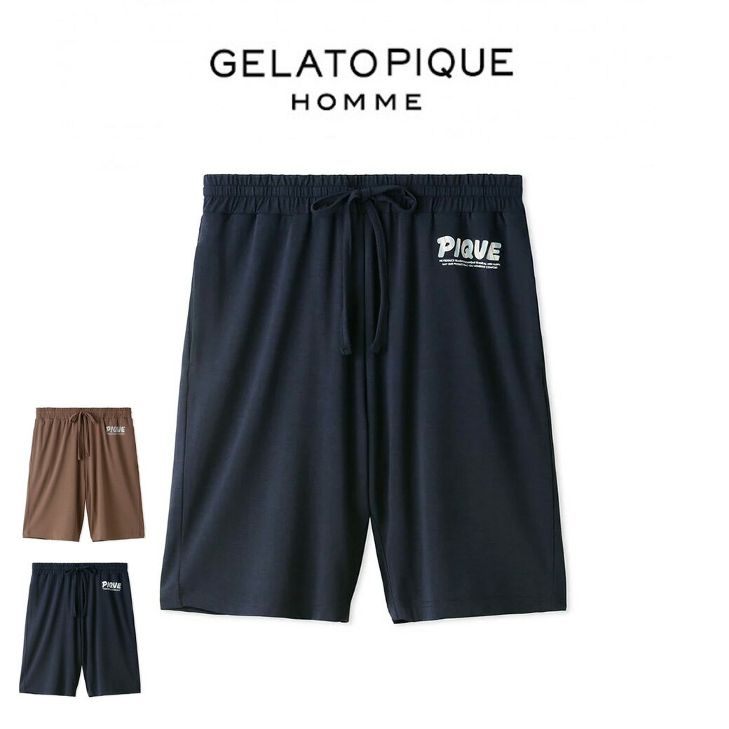 GELATO PIQUE HOMME ジェラートピケ オム ワンポイントロゴレーヨンハーフパンツ pmcp242942 メンズ ボトムス ジェラピケ 部屋着 ルームウェア パジャマ 吸水速乾 接触冷感 UVカット ギフト プ…