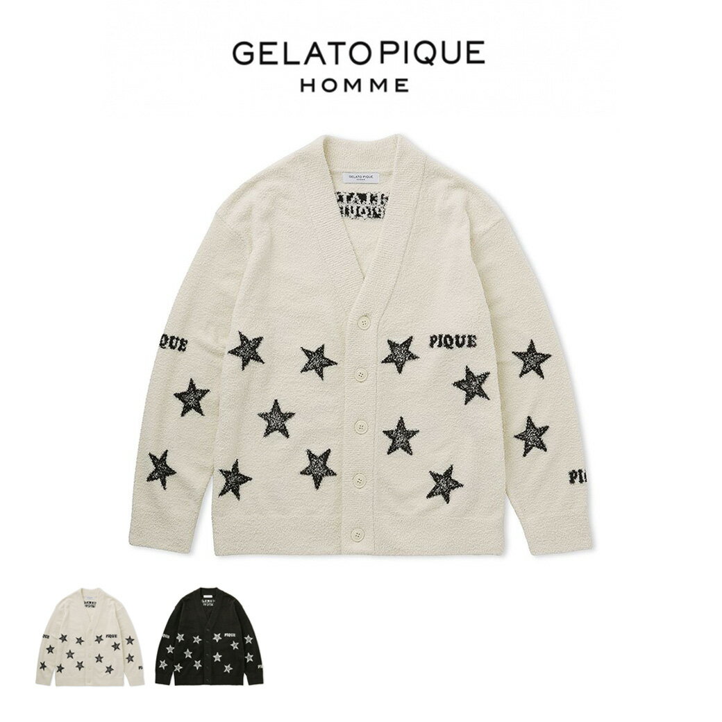 GELATO PIQUE HOMME ジェラートピケ オム エアモコスタージャガードカーディガン pmnt241925 メンズ トップス 部屋着 ルームウェア パジャマ 星柄 羽織 軽い着心地 新生活 ギフト プレゼントにおすすめ 2024春 セレクト雑貨ムーのサムネイル
