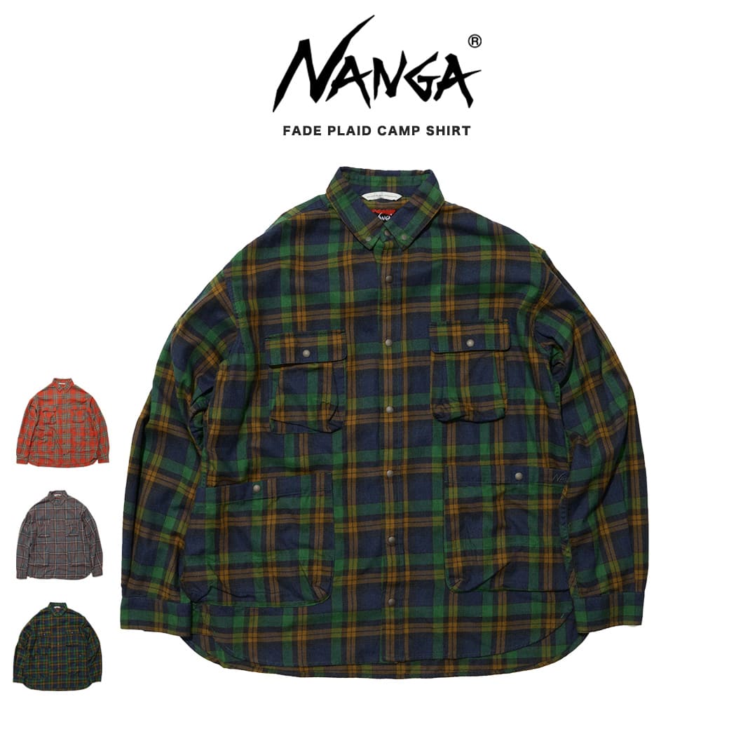 楽天セレクト雑貨ムーSALE20％OFF NANGA ナンガ FADE PLAID CAMP SHIRT / フェードプレイドキャンプシャツ アウトドア アウター 羽織 ゆったり 秋冬コーディネート 父の日 ギフトにおすすめ セレクト雑貨ムー