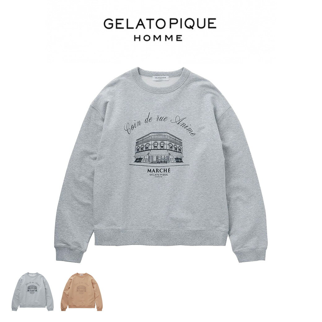 ジェラートピケ パジャマ メンズ GELATO PIQUE HOMME ジェラートピケ オム 裏毛プルオーバー pmct241957 メンズ トップス 部屋着 ルームウェア パジャマ シンプル ギフト プレゼントにおすすめ 2024春 セレクト雑貨ムー