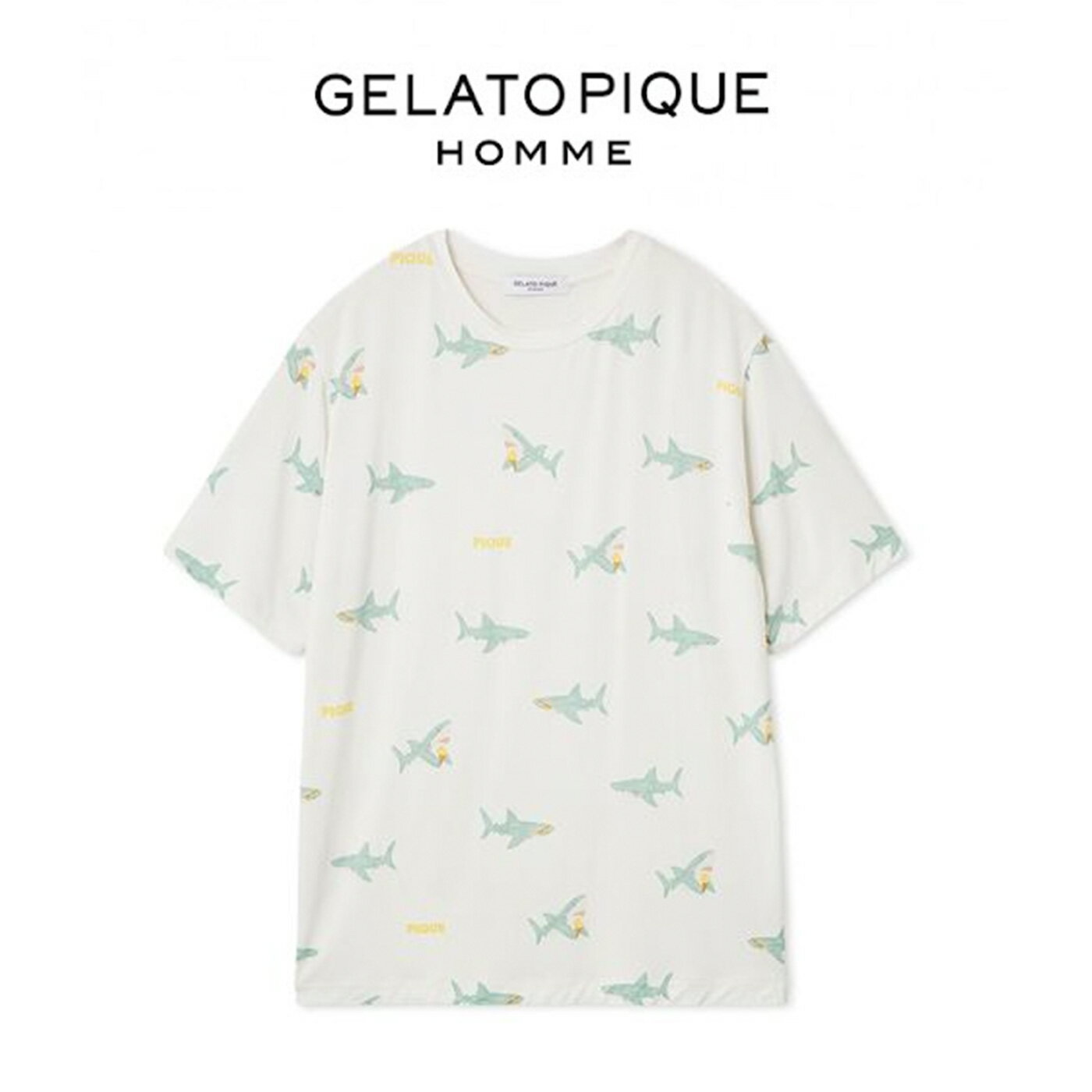 ジェラートピケ オム GELATO PIQUE HOMME 接触冷感 SHARK柄Tシャツ pmct