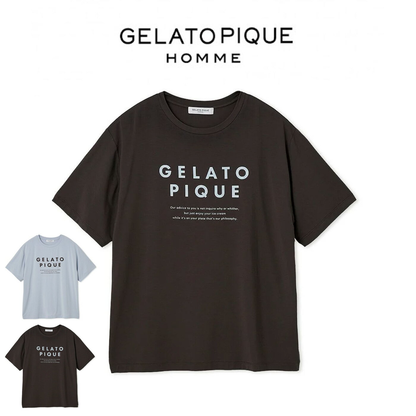ジェラートピケ オム GELATO PIQUE HOMME 接触冷感 COOLレーヨンロゴTシャツ pmct252352 ジェラピケ メンズ パジャマ ルームウェア 部屋着 2025夏 父の日 プレゼントにおすすめ セレクト雑貨ムー【fathers day】のサムネイル