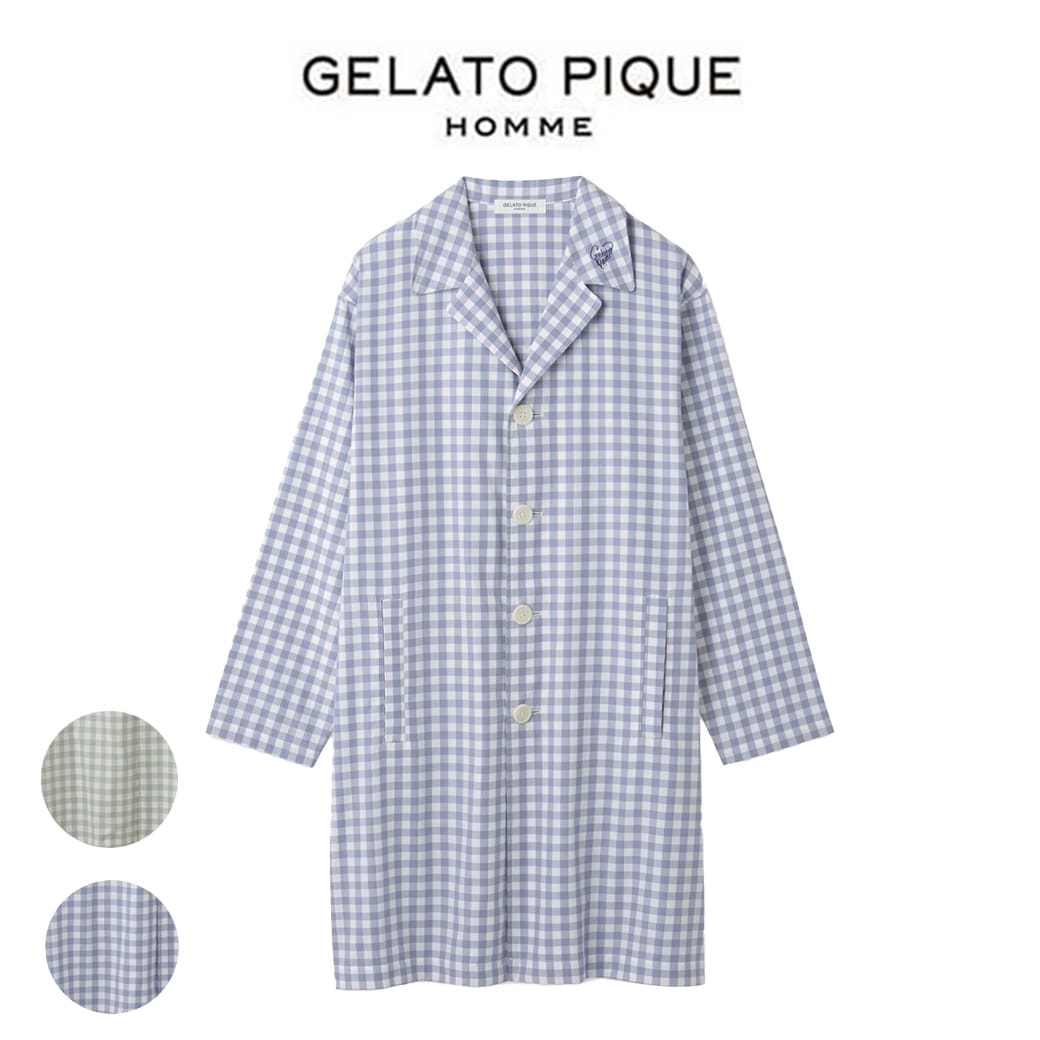 SALE40%OFF ジェラートピケ オム GELATO PIQUE HOMME ルームウェアー ギンガムチェックライトコート phft231939 ジェラピケ メンズ 部屋着 パジャマ ルームウェア トップス ギフト