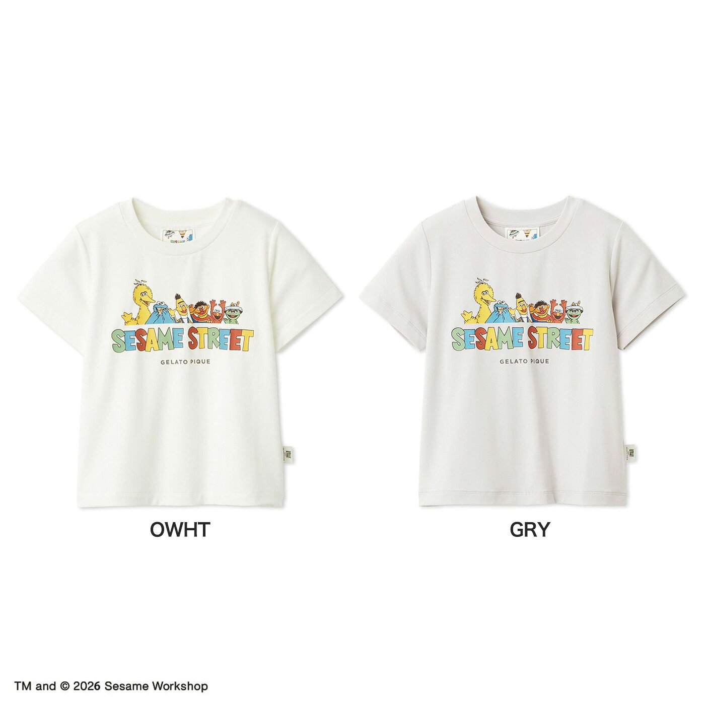 セレクト雑貨ムーのSALE20%OFF ジェラートピケ キッズ gelato pique KIDS SESAME STREET ワンポイントTシャツ pkct261423 セサミストリート ジェラピケ 子供服 パジャマ 部屋着 ルームウェア 保育園着 幼稚園着 ギフト プレゼント セレクト雑貨ムー｜アングル2