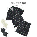 ジェラートピケ オム GELATO PIQUE HOMME 接触冷感 ワニ柄プリントシャツ&ハーフパンツセット phct252959set phcp252913...