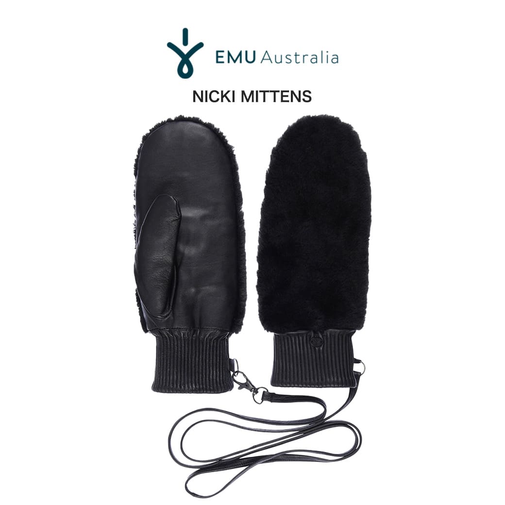 エミュ 手袋 SALE40%OFF EMU エミュー Nicki Mittens ニッキーミトン w7012 シープスキン ムートン ストリング付 手袋 防寒 オーストラリア セレクト雑貨ムー