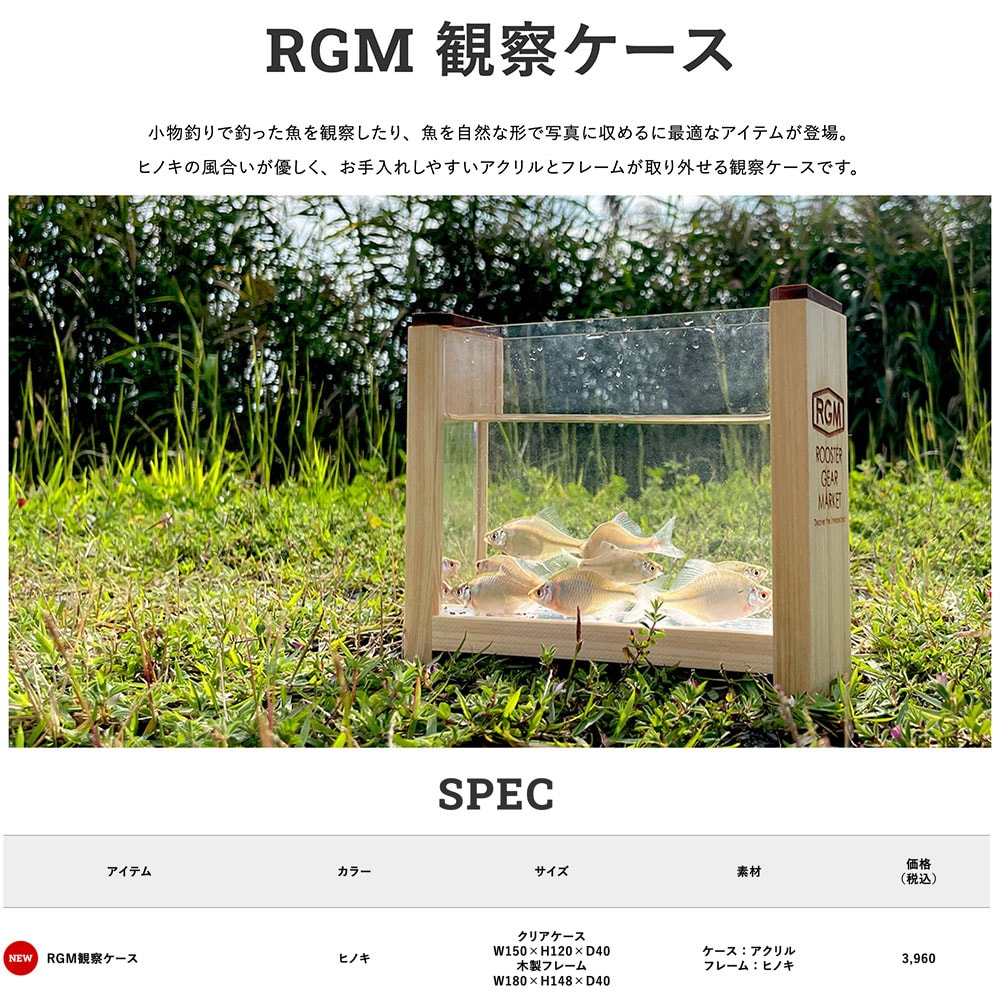 ROOSTER GEAR MARKET(ルースター ギア マーケット) RGM 観察ケース 釣りキャンプ 魚鑑賞 ミニ水槽 アウトドア 親子釣り セレクト雑貨ムー 2