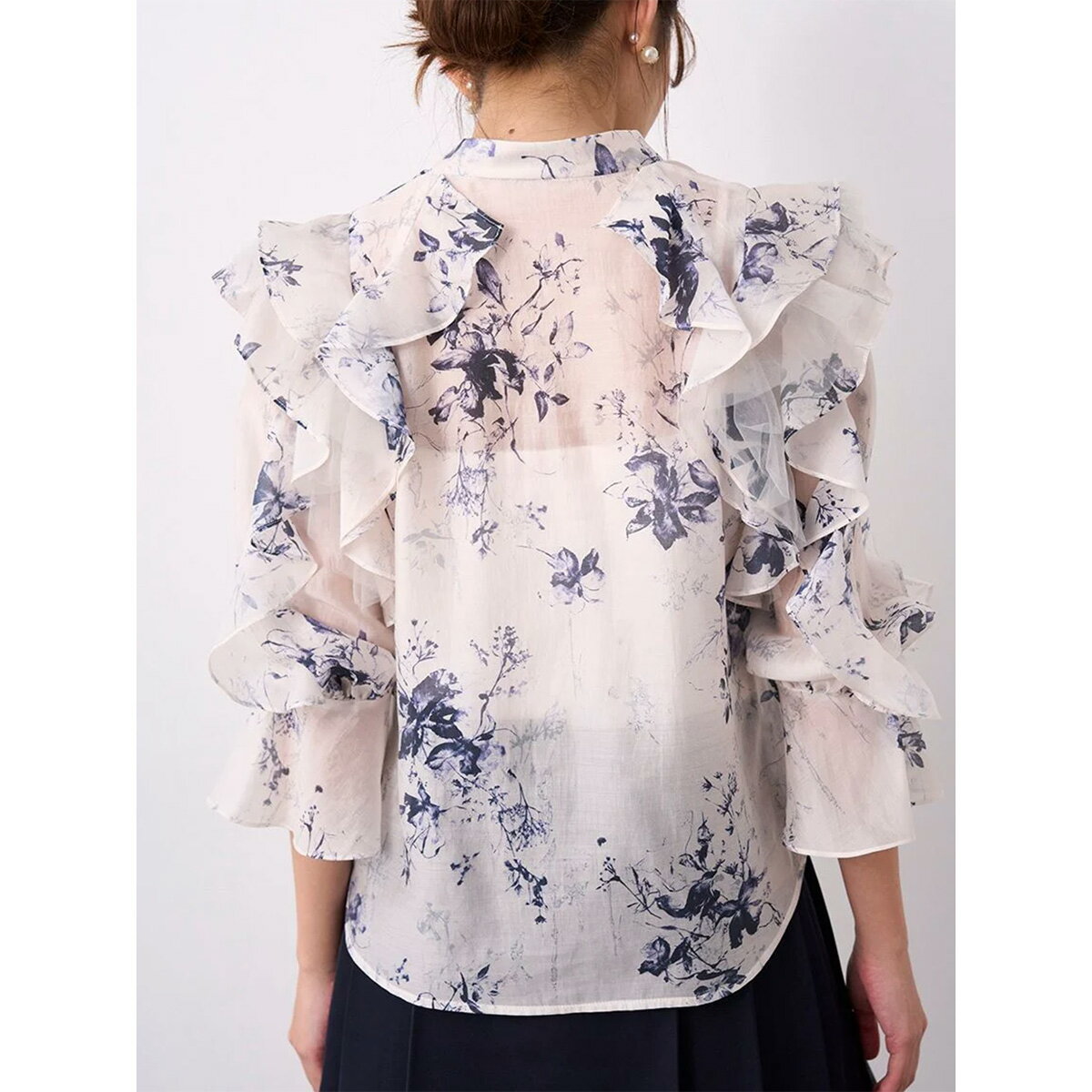SALE40%OFF スナイデル SNIDEL シアーフリルブラウス swfb251167 レディース 透け感 花柄 無地トップス セレクト雑貨ムー