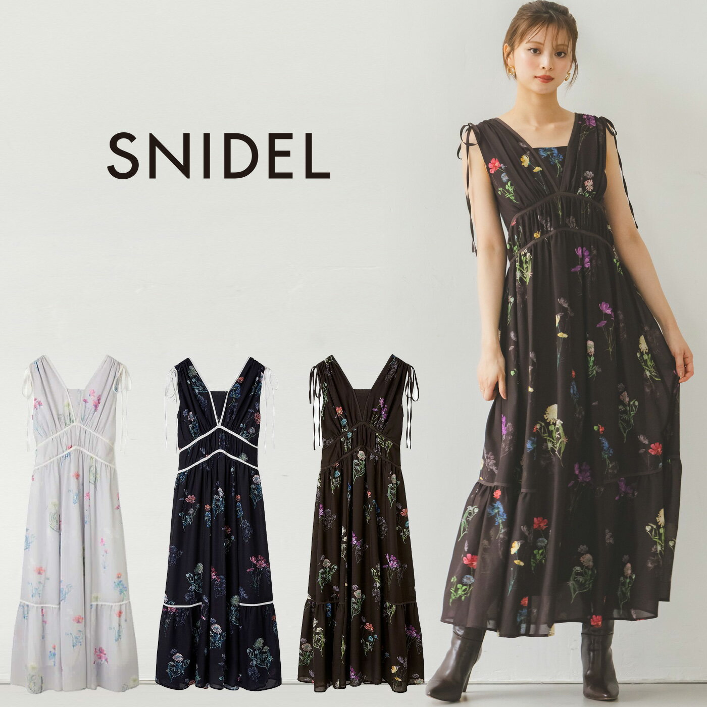 (もうすぐ終了ポイント最大10倍)スナイデル SNIDEL フラワードロストディティールワンピース swfo254120 レディース ロングワンピース ロング丈 スタイルアップ効果 2025秋 セレクト雑貨ムー【P10】のサムネイル