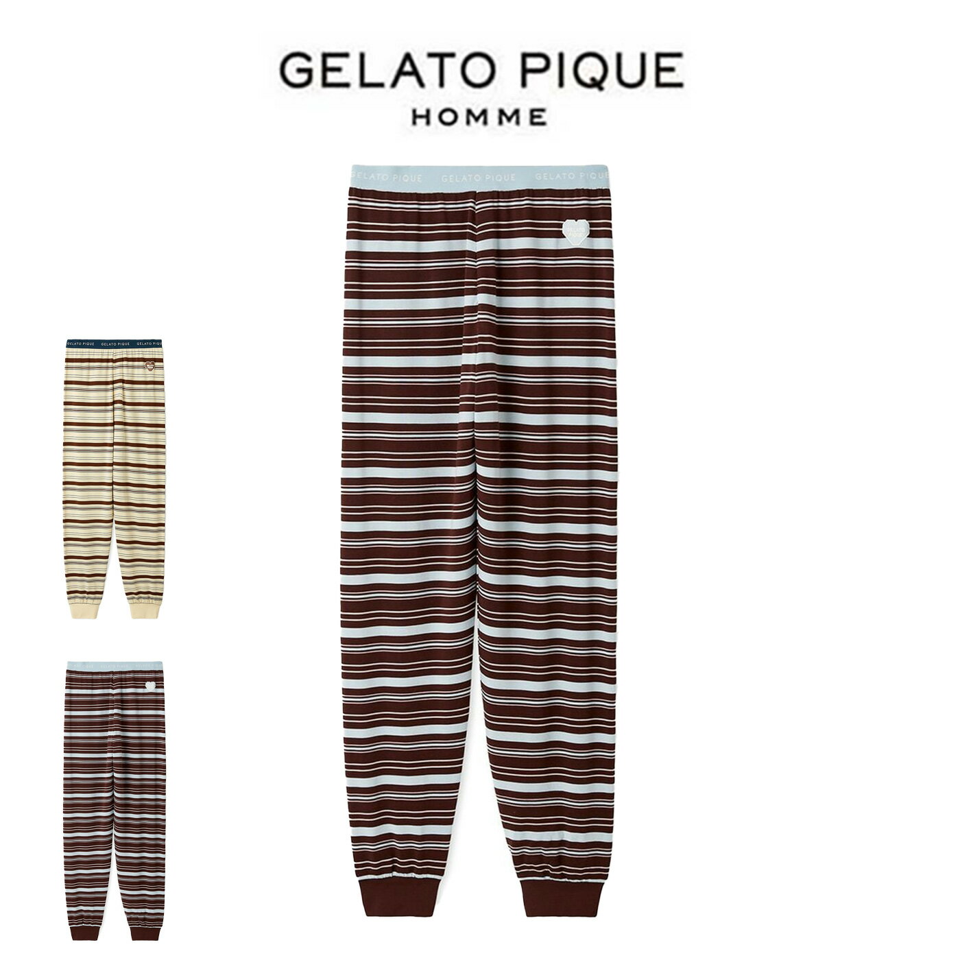 ジェラートピケ オム GELATO PIQUE HOMME レーヨンマルチボーダーロングパンツ phcp255371 メンズ ルームウェア 部屋着 パジャマ 2025冬 ギフト プレゼントにおすすめ セレクト雑貨ムー【P10】