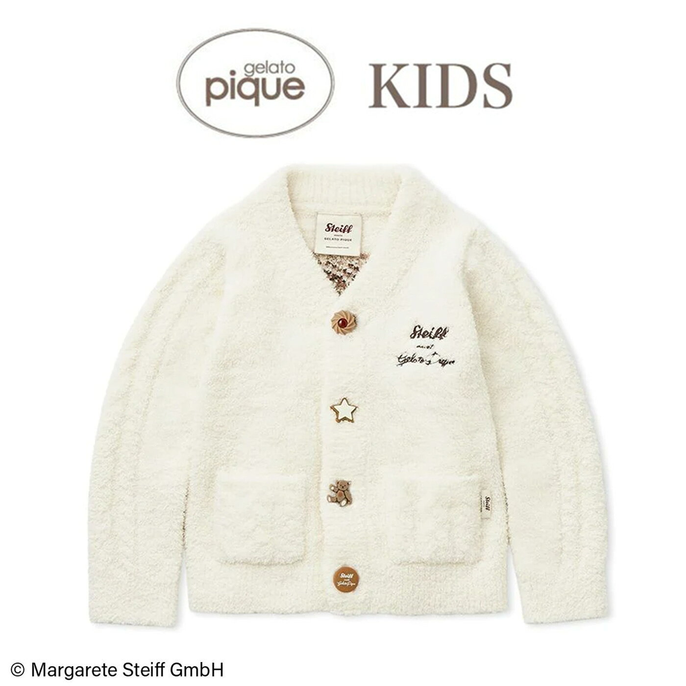 ジェラートピケ キッズ gelato pique KIDS Steiff パウダージャガードカーディガン pknt255433 ルーム..