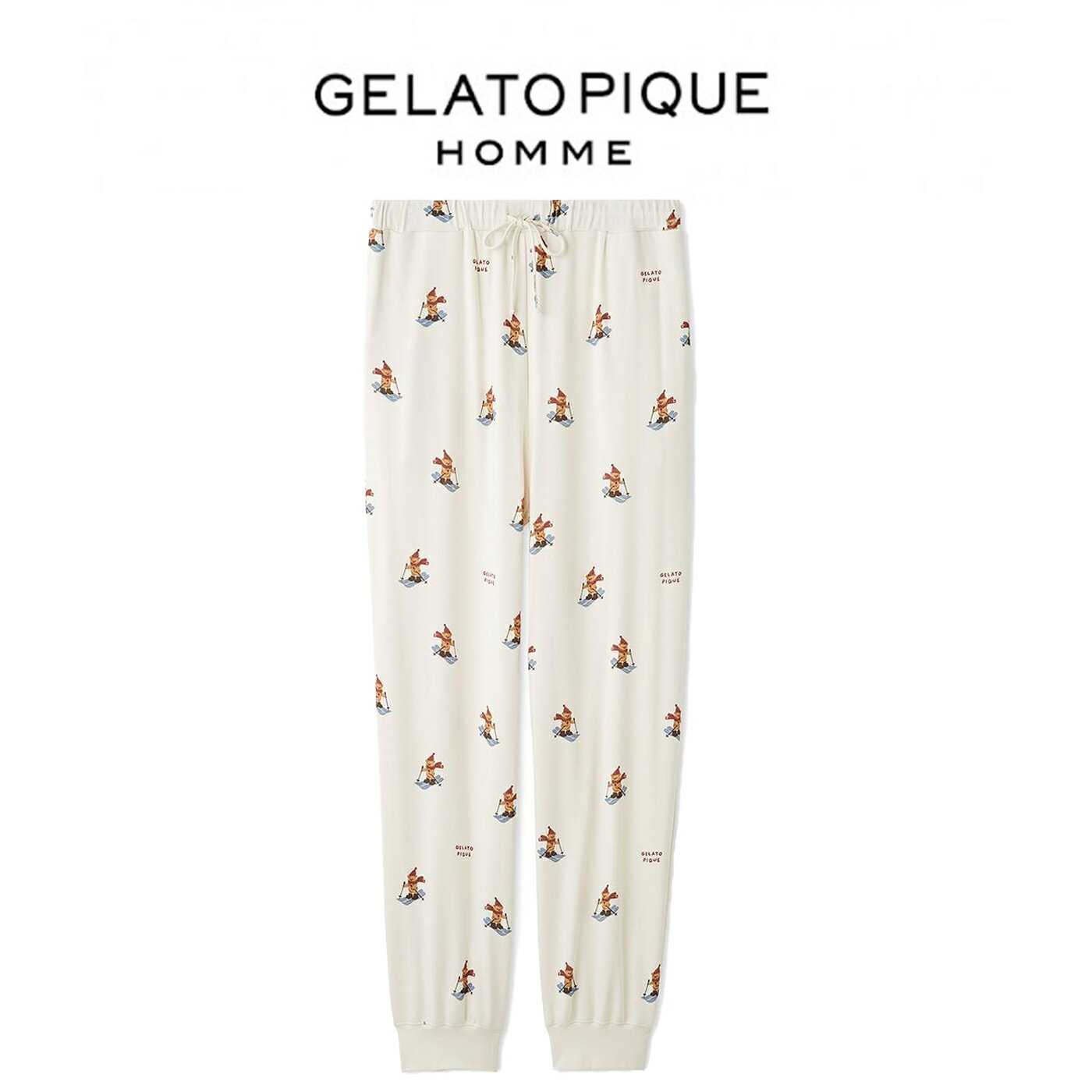 ジェラートピケ オム GELATO PIQUE HOMME HOLIDAY スキーベア柄ロングパンツ pmcp255256 メンズ ルームウェア 部屋着 パジャマ クリスマス 2025冬 ギフト プレゼントにおすすめ セレクト雑貨ムー