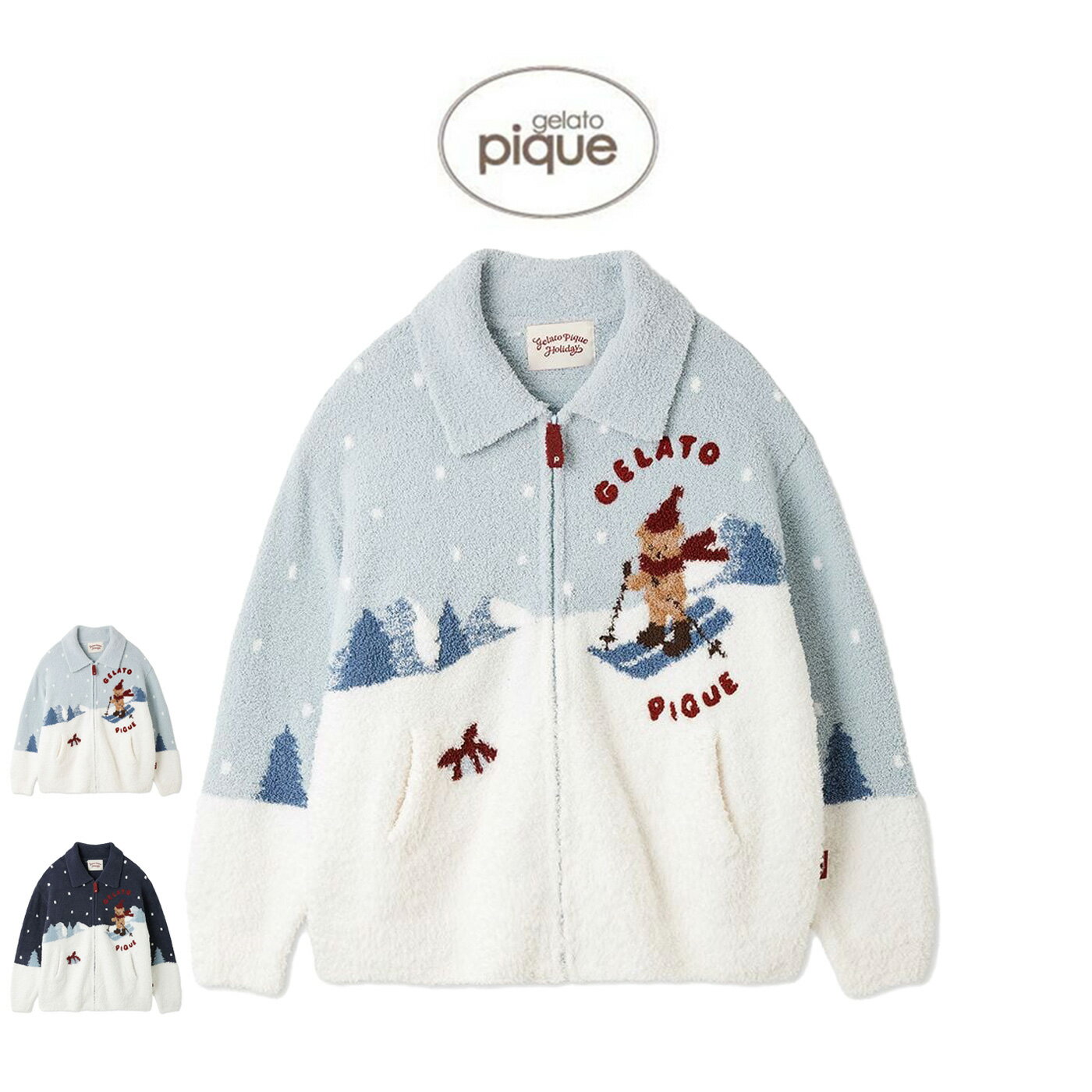 ジェラートピケ gelato pique HOLIDAY スキーベアジャガードカーディガン pwnt255123 ジェラピケ ルー..