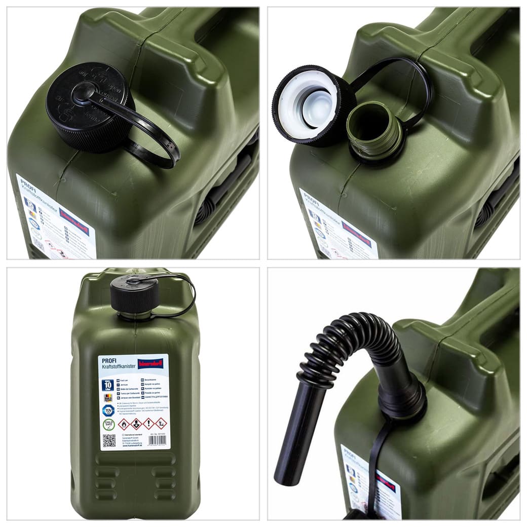 hunersdorff PROFI ヒューナースドルフ Fuel Can Pro 10L OLIVE オリーブ色 フューエルカンプロ 燃料ボトル 801000 水タンク 燃料タンク 灯油ストーブ用 キャンプ 海水浴 サーフィン セレクト雑貨ムー