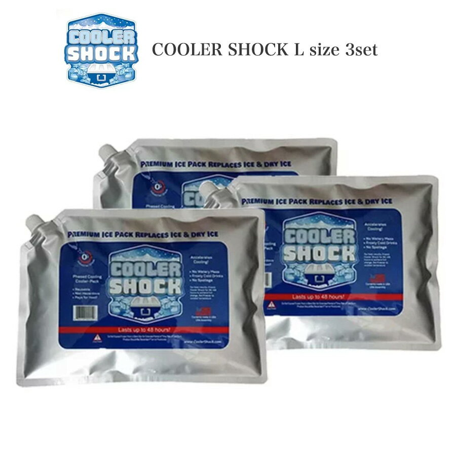 COOLER SHOCK Lサイズ 3個セット(クーラーショック) 保冷剤 予冷約12時間 繰り返し使用可 キャンプ アウトドア 釣り レジャー アイシング 中...