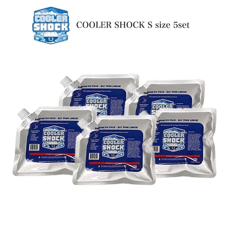 COOLER SHOCK Sサイズ 5個セット(クーラーショック) 保冷剤 予冷約8時間 繰り返し使用可 キャンプ アウトドア 釣り …