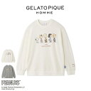 SALE20%OFF ジェラートピケ オム GELATO PIQUE HOMME PEANUTS 裏毛プルオーバー pmct251207 ジェラピケ メンズ ス...