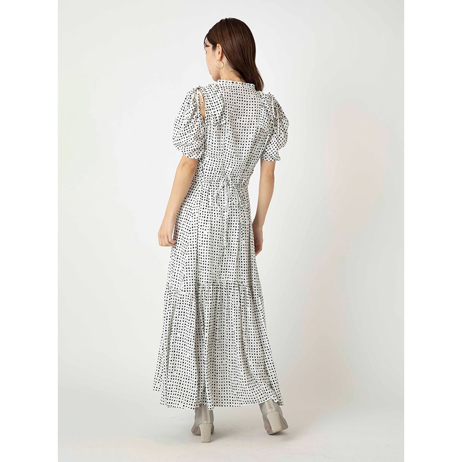 (SALE50%OFF) SNIDEL スナイデル フリルオーバーワンピース swfo221151 レディース ドレス ロング フェミニン バルーンスリーブ フレア セール