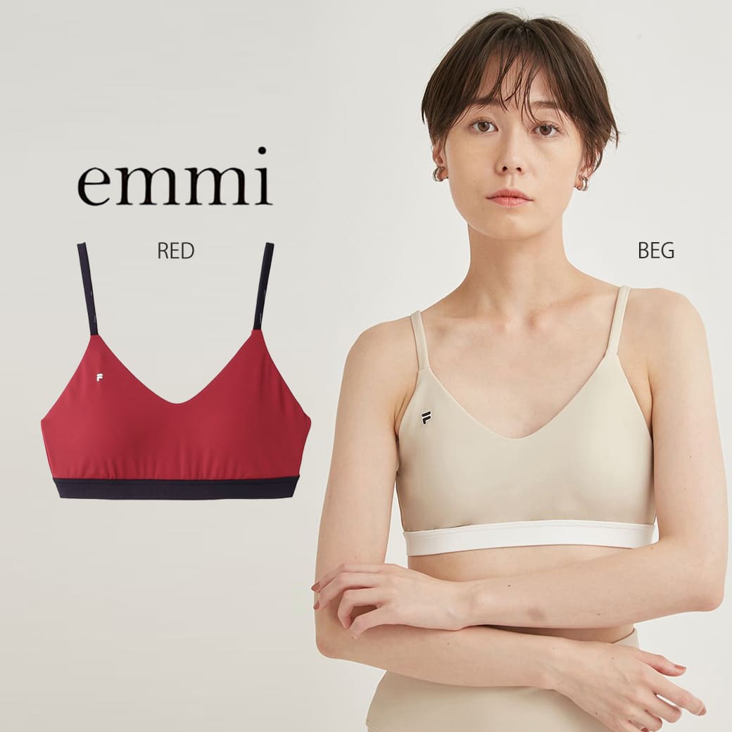 emmi yoga エミ ヨガ FILAコラボブラトップ 14wct241201 レディース 下着 アンダーウェア ヨガウエア トップス フィラ ロゴ スポーティー フィットネス ジムウェア セレクト雑貨ムー【S10】