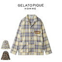 SALE30%OFF ジェラートピケ オム GELATO PIQUE HOMME チェック柄長袖さがら刺繍シャツ phft245940 ジェラピケ メンズ ルー...