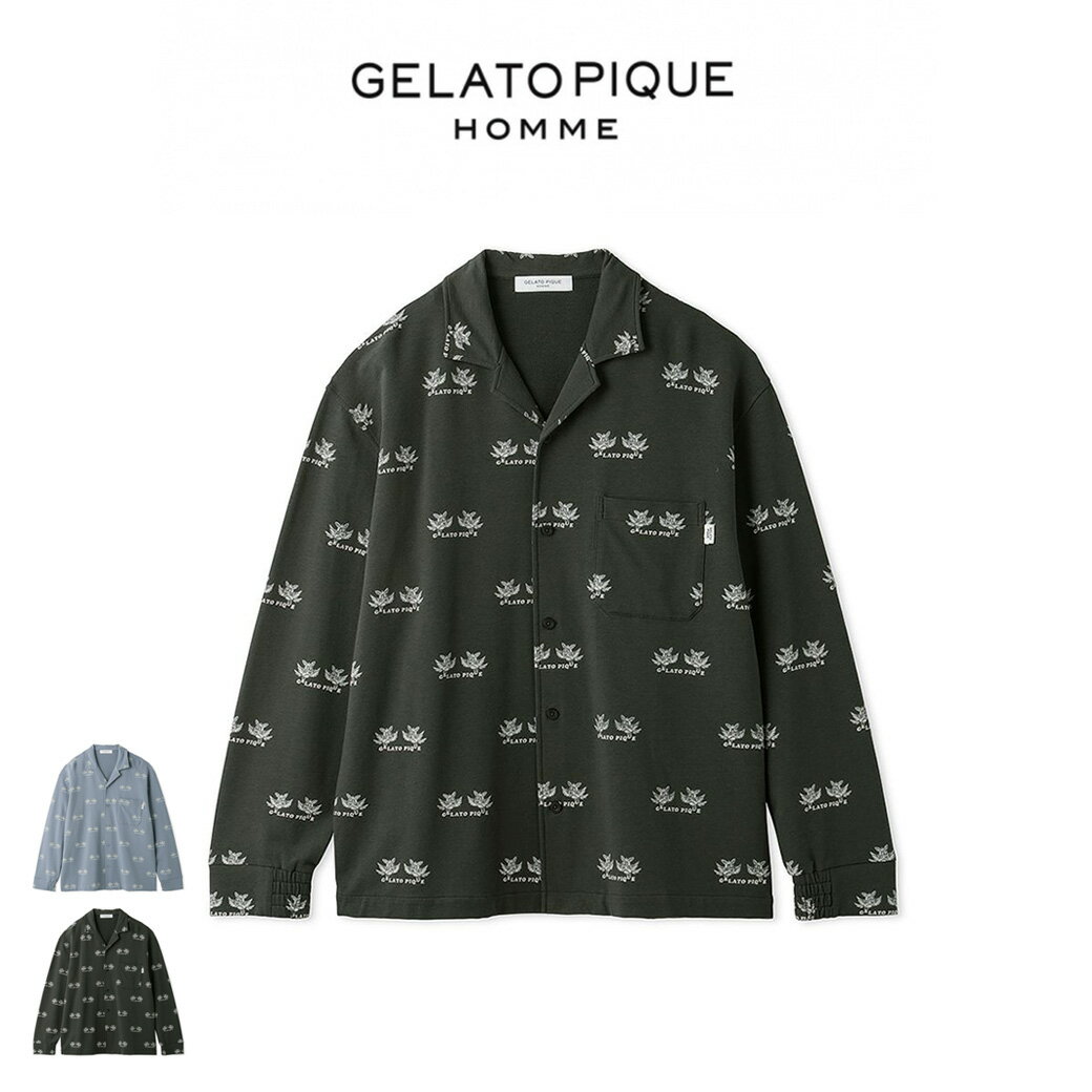 ジェラートピケ パジャマ メンズ GELATO PIQUE HOMME ジェラートピケ オム KOUSUKE SHIMIZU モチーフシャツ phct241974 メンズ トップス 部屋着 ルームウェア パジャマ コラボ 新生活 ギフト プレゼントにおすすめ 2024春 セレクト雑貨ムー