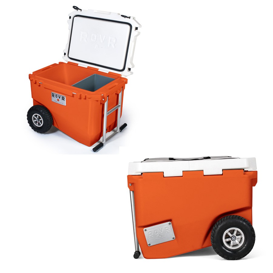 (期間限定ポイント10倍)ROVR PRODUCTS (ローバー プロダクツ) ROLLR 60QT マルチクーラーボックス 56.8L 約22.3kg デザート 最大10日間氷保 キャリーワゴン オフロード仕様タイヤ付き セレクト雑貨ムー