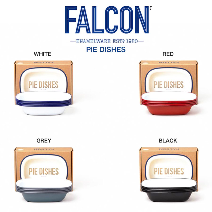 FALCON ファルコン ホーロー PIE DISHES パイディッシュ 4枚セット 琺瑯 ホーロー パイ皿 食器 ラシックデザイン キャンプ アウトドア パーティー デイリー BBQ インテリア ギフトにおすすめ セレクト雑貨ムー