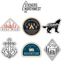 STICKERS NORTHWEST ステッカーノースウエスト PRINTED STICKERS プリントステッカー アウトドアモチーフ JEEP 焚き火 ティ...