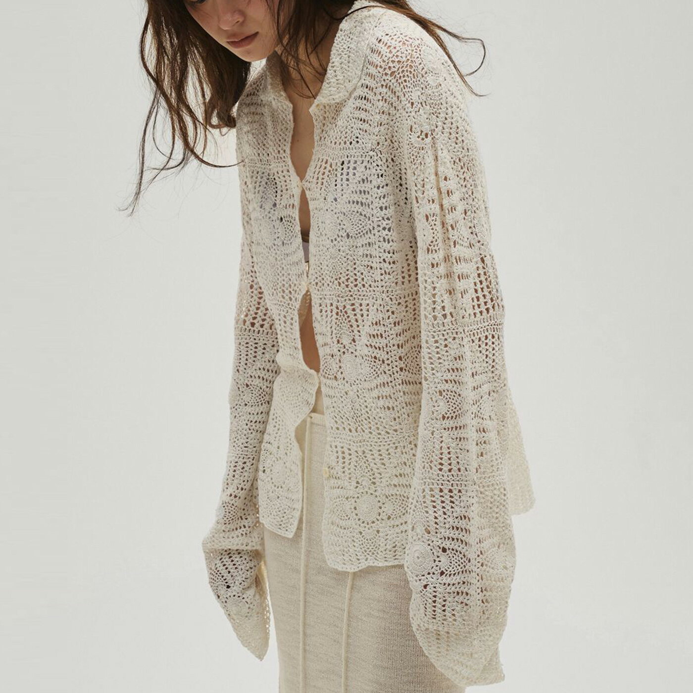 TODAYFUL 刺繍アイボリー長袖シャツ 花柄刺繍長袖シャツ【WHITE】 | Mr.Creape