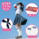 ハロウィン コスプレ 衣装 仮装 おもしろ 女性 ハロウィンコスチューム 歌手 ものまね なりきり 新しい 学校 腕章 セーラー服 学生服 制服 三角タイ 女性...