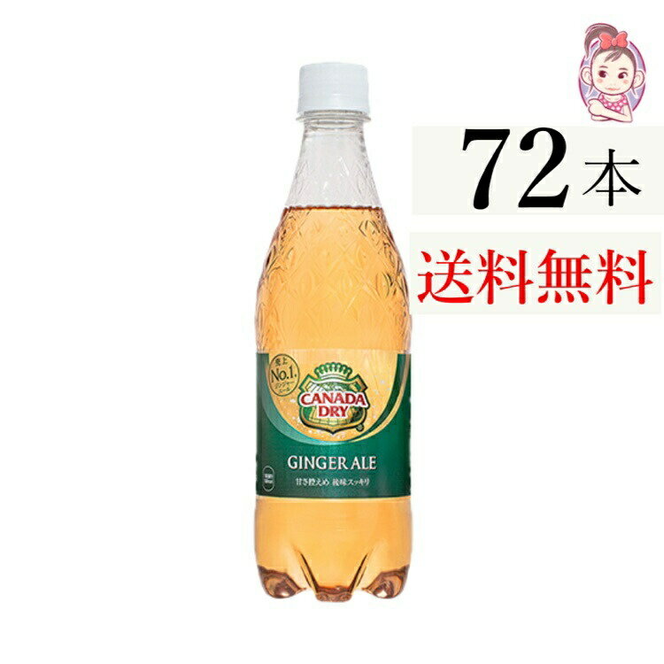 送料無料 カナダドライジンジャーエール 500ml PET 24本×3ケース 計:72本