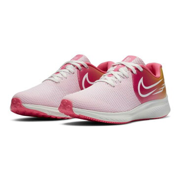 NIKE【ナイキ】CT0916　スター ランナー2 SUN GSカラー：プラチナティント/サミットホワイト/ハイパーピンク/スピードイエローキッズ　ジュニア　ランニング　シューズ