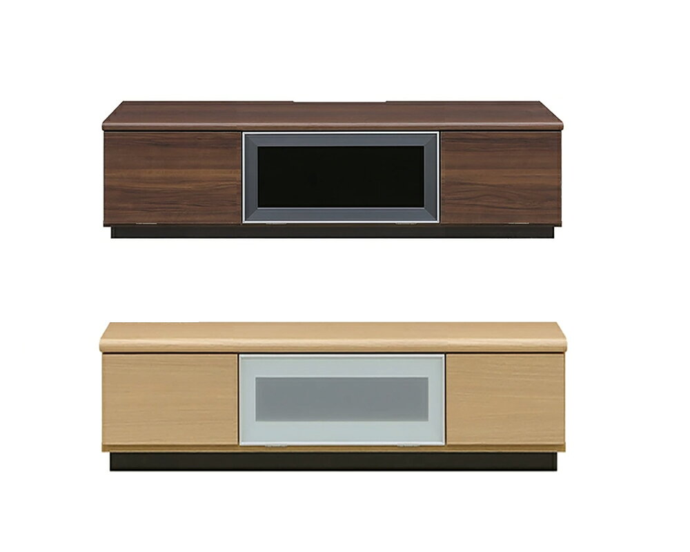 ミル ロータイプ テレビ台 幅120奥行45高37cm サイズ ●外形寸法/約幅120cmx奥行45x高さ37cm ●内寸/中央AV機器収納空間/約幅53.5x奥行39.5x高さ28cm ●引出し内寸/約幅22.5cmx奥行32.5x深さ12cm　(有効内寸高25)x左右 素材 ●天板/メラミン樹脂化粧合版 　(ポストフォーム)前木口は曲面加工 ●引出しの前板/オレフィン樹脂化粧繊維板(MDF) ●側板・内側/プリント紙化粧中密度繊維板(MDF) ●ガラス扉：普通ガラス4mm厚（飛散防止フィルム貼り） 　フレーム枠はアルミニュウム製 ●構造材/MDF・パーティクルボード・合板 ●接着剤/木工用ボンド　(ホルムアルデヒド含有せず) カラー ●ナチュラル 、ブラウン 引き出し ●前板の外れにくい丈夫な箱組構造 ●引き出し本体は清潔な美しい白色樹脂シート貼りMDF ●引き出し重量/約3.2Kg/個 ●引き出しはすべてスライドレール仕様なので 　スムーズな開閉ができます ※引き出しの外し方　引き出しの前縁を持ち上げて引き出すと外せます 安全対策 ●飛散防止フィルムを貼付したガラス扉 ●ガラス扉が急に下に倒れてけがをしないようにゆっくり 　手前に倒れる高級ソフトダウンステー採用 配線 ●壁にピッタリくっつけても配線できるよう天板奥に 　コードスリット付き ●本体壁面側に配線用の横長の開閉式コード孔　（空気孔）設置あり 商品説明 ◆ゆっくり超大型のテレビが置けるワイドタイプのTV台 ◆高さが37cmとロータイプなのでお部屋の空間が大きく 　広がった感じになり、床にくつろいで鑑賞できます ◆お部屋に合わせて選べる7サイズ！ 　幅120～180cmと10cm単位で選べます 　本商品は幅120cmです ◆すっきりした北欧風のデザインのテレビ台。 ◆長く快適に美しさを保つため、素材にこだわったハイグレード仕様 　特に、天板は美しい木目柄の上品な仕上げ感があります 　天板の木口は丸い曲線仕上げで優美で安全性に優れています ◆天板はキズ・濡れに強いポストフォームハイグレード仕様 ◆おしゃれでシンプルな北欧調デザイン ◆扉上部を軽く押すと開閉できるプッシュラッチ式 ◆引き出しは手前底部に指を引っ掛けて開閉する引き手式 ◆引き出しは引き手仕様なので表面がプレーンでスッキリしています 　丈夫な箱組構造のため耐久性に優れています ◆内部のAV機器に電波が届くよう中央扉はガラス製です 　中央のガラス扉は押せば開く手軽なプッシュラッチ式です 　ガラス扉の飛散防止フィルムはナチュラルは白色、ブラウンは黒色貼り ◆最高級F☆☆☆☆グレードの素材を使っているので 　ホルマリンを含まずシックハウス症候群対策に優れます ◆裏化粧ありません ◆完成品です。すぐに使えます ◆耐荷重　天板/約40Kg 引き出し/約10Kg ◆[梱包]　1個口　梱包寸法122x47x39cm ◆製品重量　約28Kg ◆開梱設置は別料金です。 ◆代引は不可です ◆別途送料が北海道、東北、沖縄、離島は必要です 　※本商品は受注生産です。2週間程度で(工場営業日)で生産をいたします。 　着日予定は出荷日から1週間必要です。 　　北海道、東北、沖縄、離島は出荷後7～10日間程度必要です。 　※注文生産品のためキャンセル・変更・返品はご容赦ください ↑カラーサンプル依頼はこちらをクリックして下さい