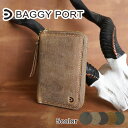 【ポイント10倍】BAGGY PORT(バギーポート）クーズーレザー ハーフ財布 ZKM901 メンズ レディース 財布 二つ折り財布 ブランド シンプル クードゥー 本革 CHARLES・F・STEAD チャールズ・F・ステッド 大容量 黄色 緑 茶色 プレゼント ギフト