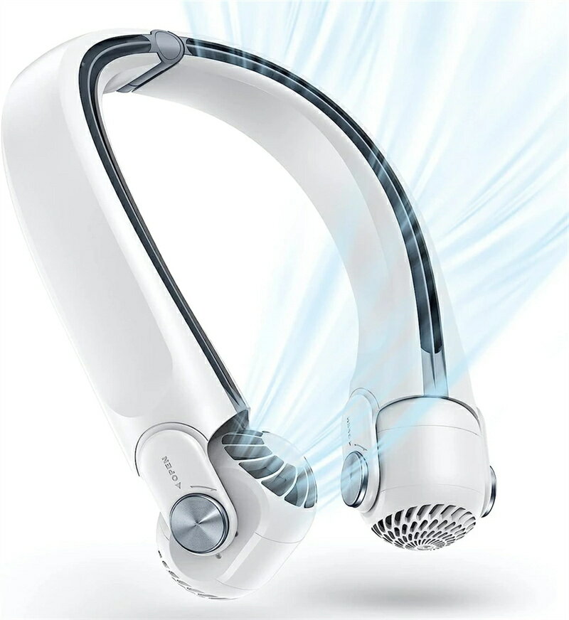 首掛け扇風機 ネックファン 首幅/風向自由調節 大風量 健康な風 1台2役 軽量 羽根なし 静音 ミニ扇風機..