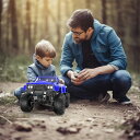 DEERC ラジコン トラック オフロード 人気ラジコンカー 4WD 1/16スケール RCカー 無段階制御 2.4Ghz無線操作 DIY可能 車おもちゃ 子供 大人 バッテリー2個付 操作時間50分 USB充電式 男の子 小学生 進学 お祝い プレゼント