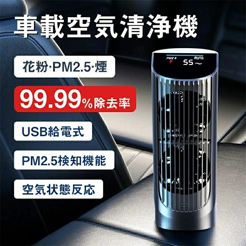 車載用 小型 イオン発生器 空気清浄 空気清浄機 2種モード 卓上 車内消臭