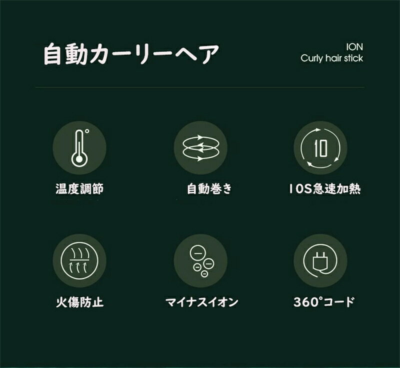 オートカール ヘアアイロン自動カール 自動巻き髪 温度調節 内巻き外巻き ヘアーアイロン 急速加熱 自宅旅行用 海外対応