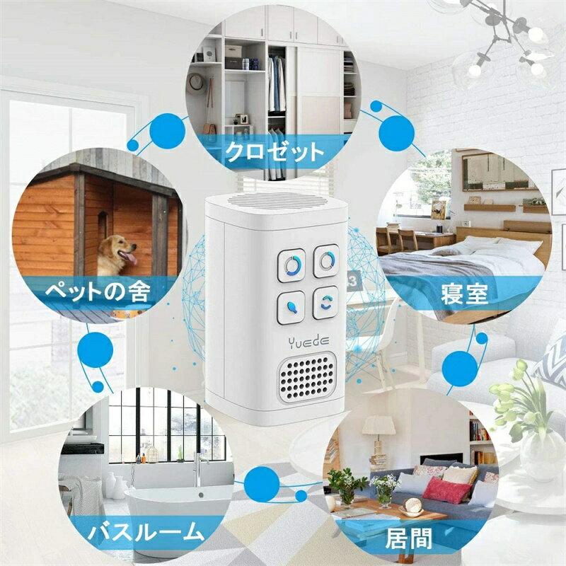 脱臭機 オゾン脱臭 ミニ空気清浄機 コンセント式 3-12畳対応 小型 車載 卓上 負イオン発生器 小型脱臭機 空気清浄 コンパクト 静音 花粉症対策 タバコ トイレ クローゼット ペットエリア 家庭用 事務用 オフィス用 省エネ 日本語説明書付き ホワイト