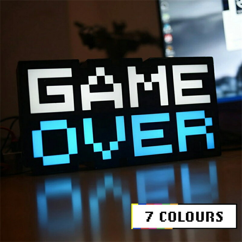 ルームライト ゲームオーバー GAME OVER インテリア【サウンド テーブルライト ランプ 照明 卓上 ルー..
